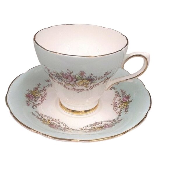 Vintage Sutherlam Fine Bone China Teacup Saucer Set, England - Picture 1 of 5